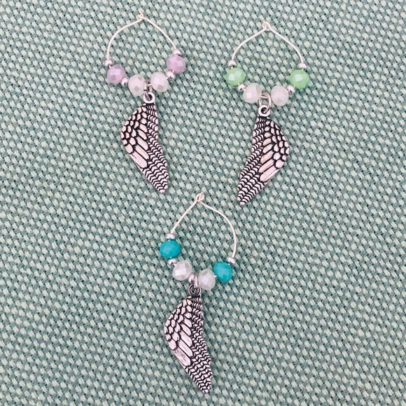 handmade Other - Angel wing wine glass charms